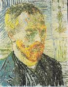 Self Portrait with Japanese Print, Vincent Van Gogh
